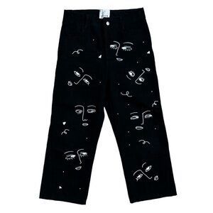 The Style Club Embroidered Faces of Love Club Jeans
